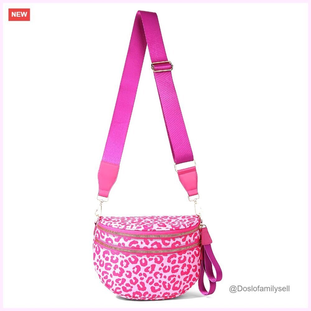 Large Nylon Crossbody Fanny Pack Waist Bag Adjustable Strap Waterproof